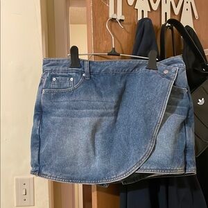 CIDER Blue Denim Mini Skirt